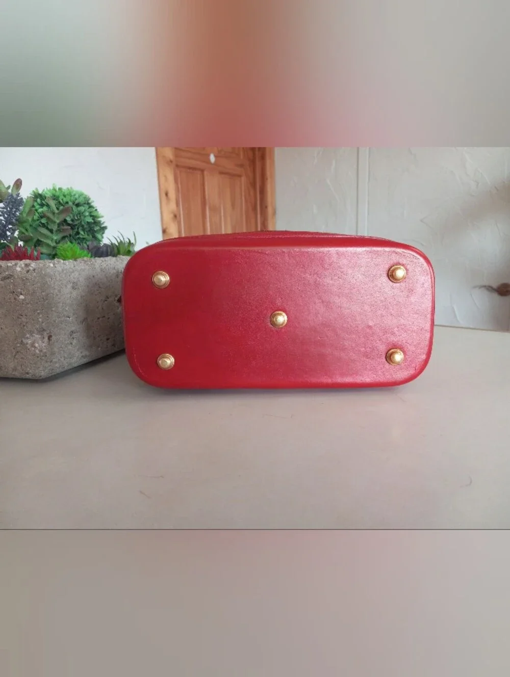 Dooney & Bourke Solid Red Original, 1990s AWL Norfolk, RARE!!!
